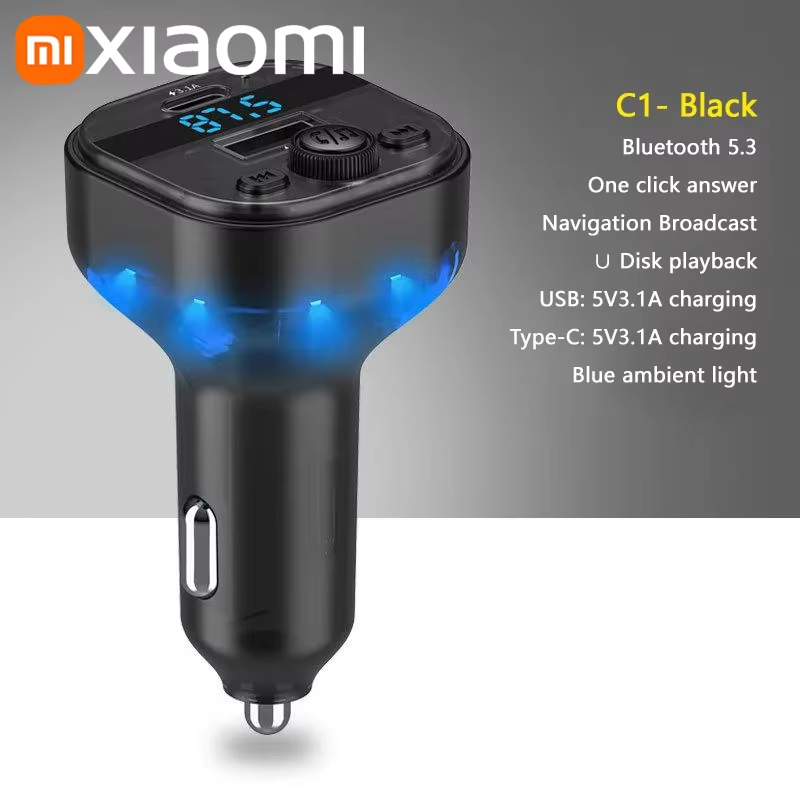 Xiaomi FM Sender Bluetooth 5.3 Freisprecheinrichtung Auto AUX Radio Modulator MP3 Player mit Schnellladeadapter Autozubehör: CD