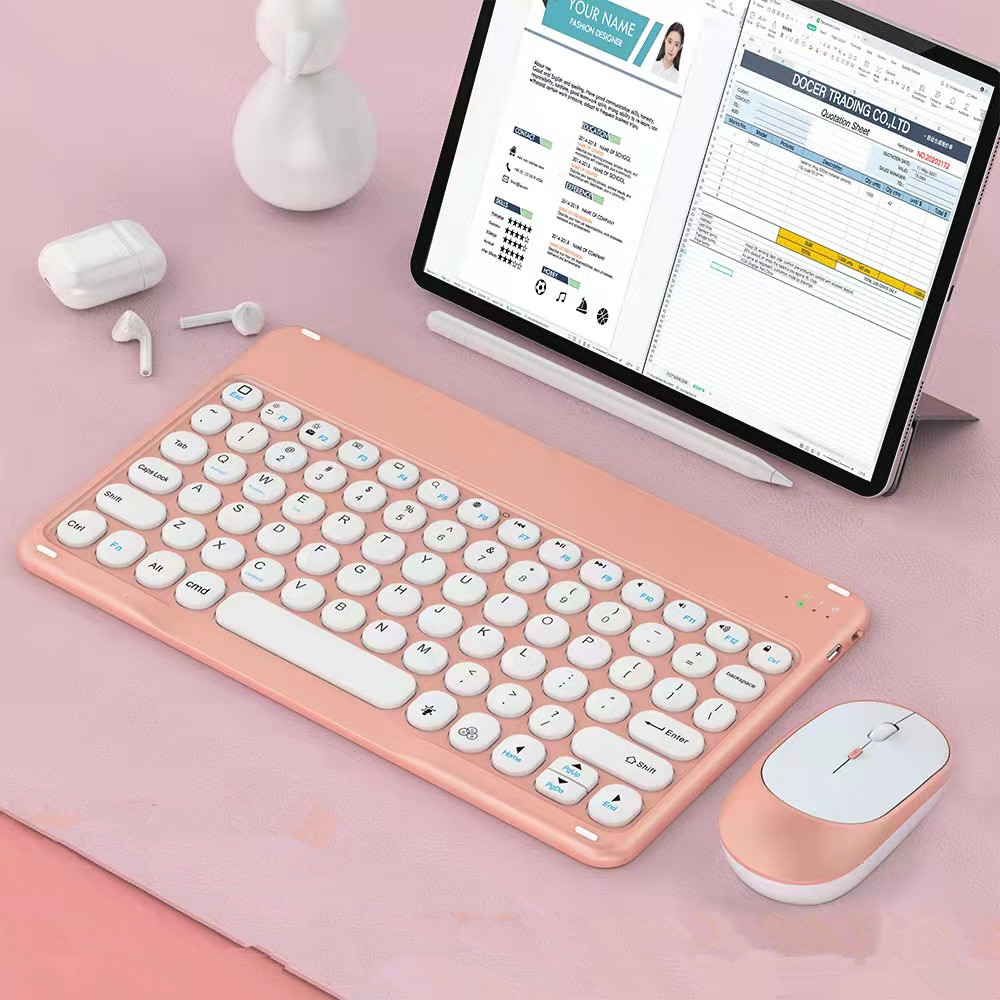 10inch Bluetooth Keyboard Mouse Russian French Arabic Spanish Teclado Keyboard for Android Samsung Windows iOS Phone Keyboard