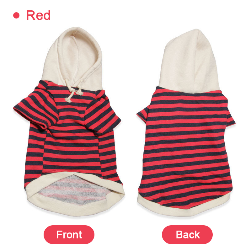 Hond Hoodie Puppy Casual Streep Sweatshirt Franse Bulldog Chihuahua Warme Katten Honden Kleding Voor Kleine Middelgrote Honden Pak Pug