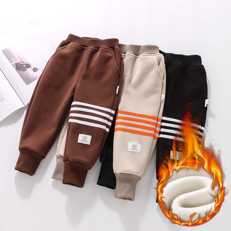 Boy Winter Trousers Children Striped Running Sweatpant Autumn Kids Toddler Casual Sport Pants For Boys Clothes 2 3 4 5 6 7 Year