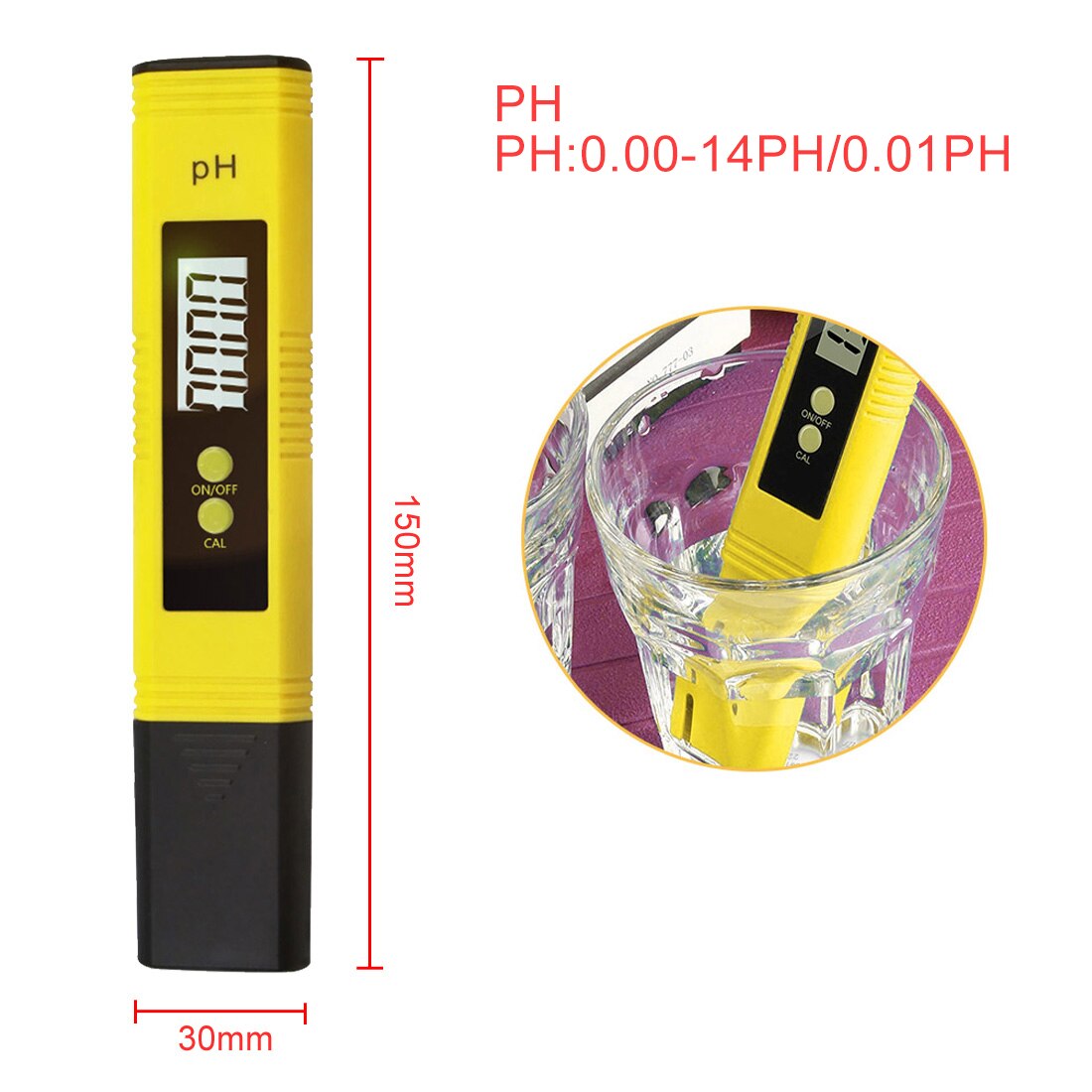 LCD Display Accuracy 0.01ph Digital PH Meter Tester TDS Meter Pen 0-14PH/0-9990PPM for Drinking/Food/Lab PH Water Purity Monitor: PH 0-14