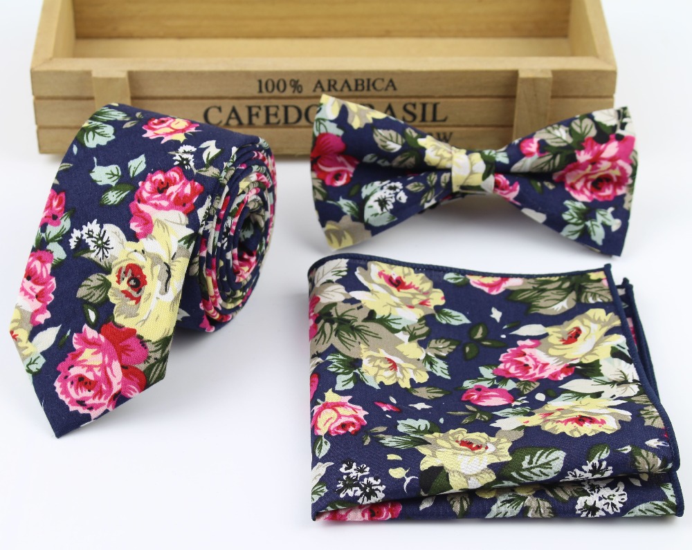 Blommig slips för män casual diamant konstgjord bomull blomma löjrom fluga paisley smala slipsar män liten halsband