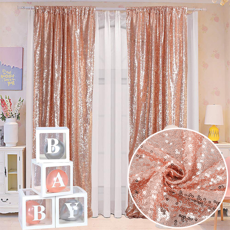 2x8ft Fabric sequin Background curtain Photo booth Backdrop Wedding Curtain ForChristmas/party Decor Photography background 2PCS
