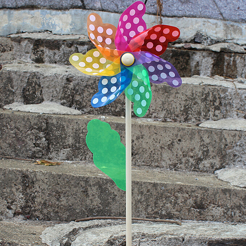 45cm belle bois jardin cour partie moulin à vent vent Spinner ornement décoration enfants jouets