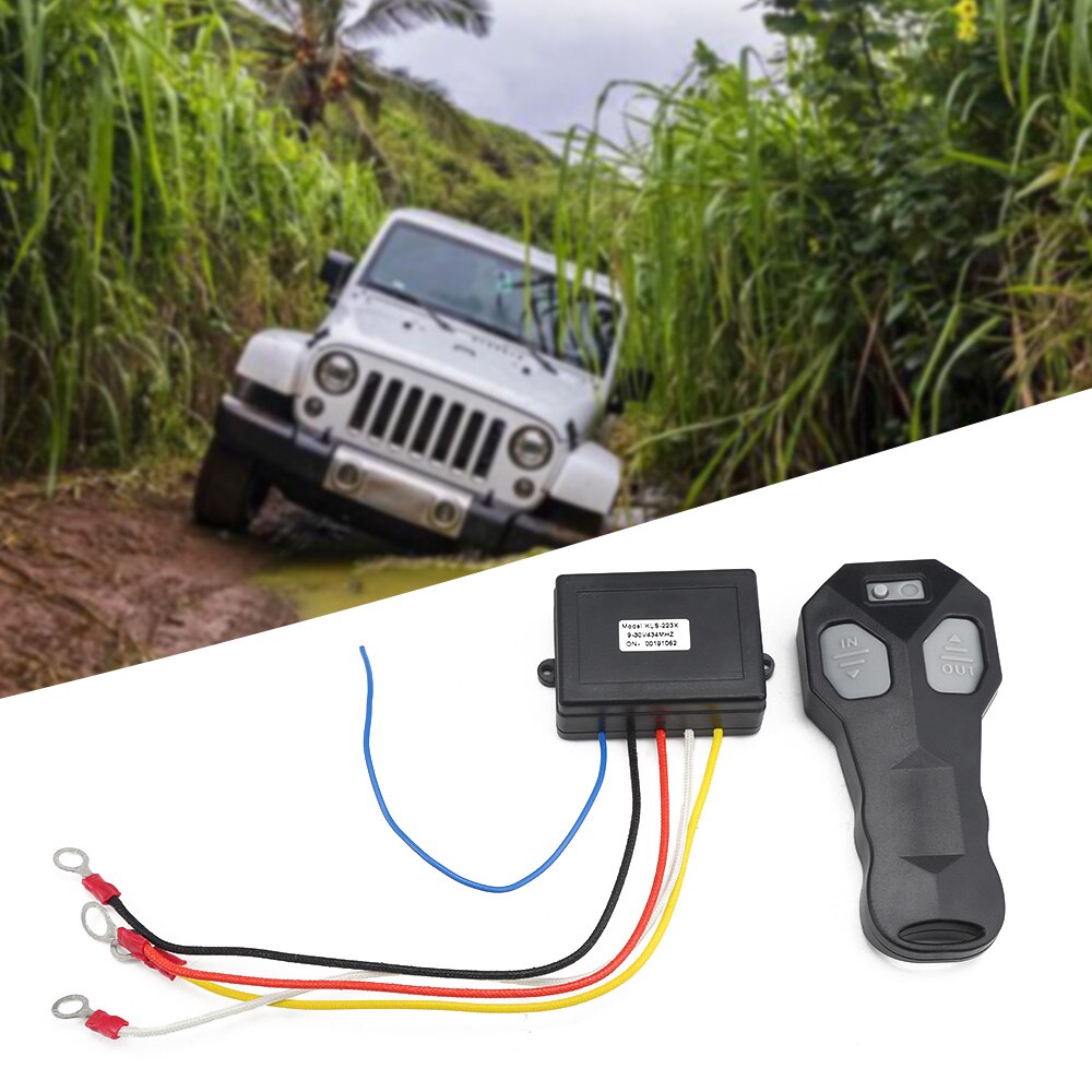 12V Universal Car Smart Winch Wireless Remote Control Switch Set Anti-Interference Twin Handset 30M Remote Control