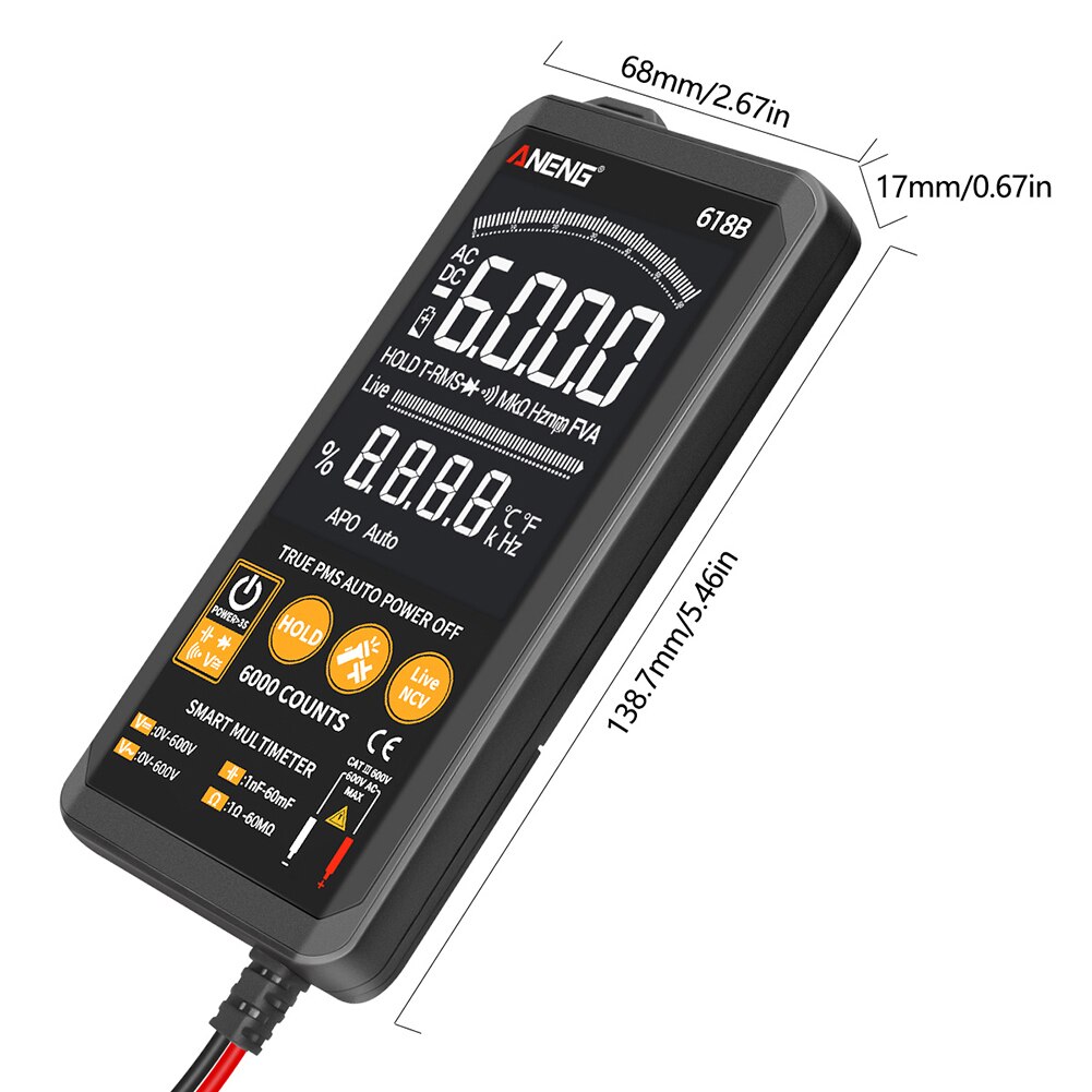 Digital Multimeter Resistance Capacitance Diode Measurement 618C Tools Easily Carrying Lightweight Gadgets for ANENG: A