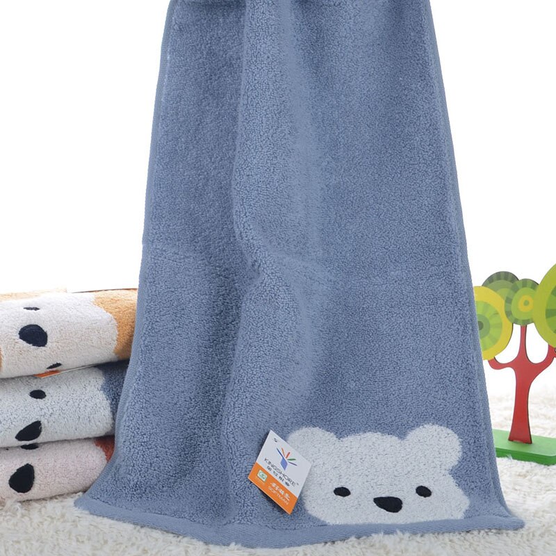 100%  serviettes en coton dessin animé ours modélisation sans torsion artisanat spécial doux et confortable bonne imbibition d'eau: Bleu