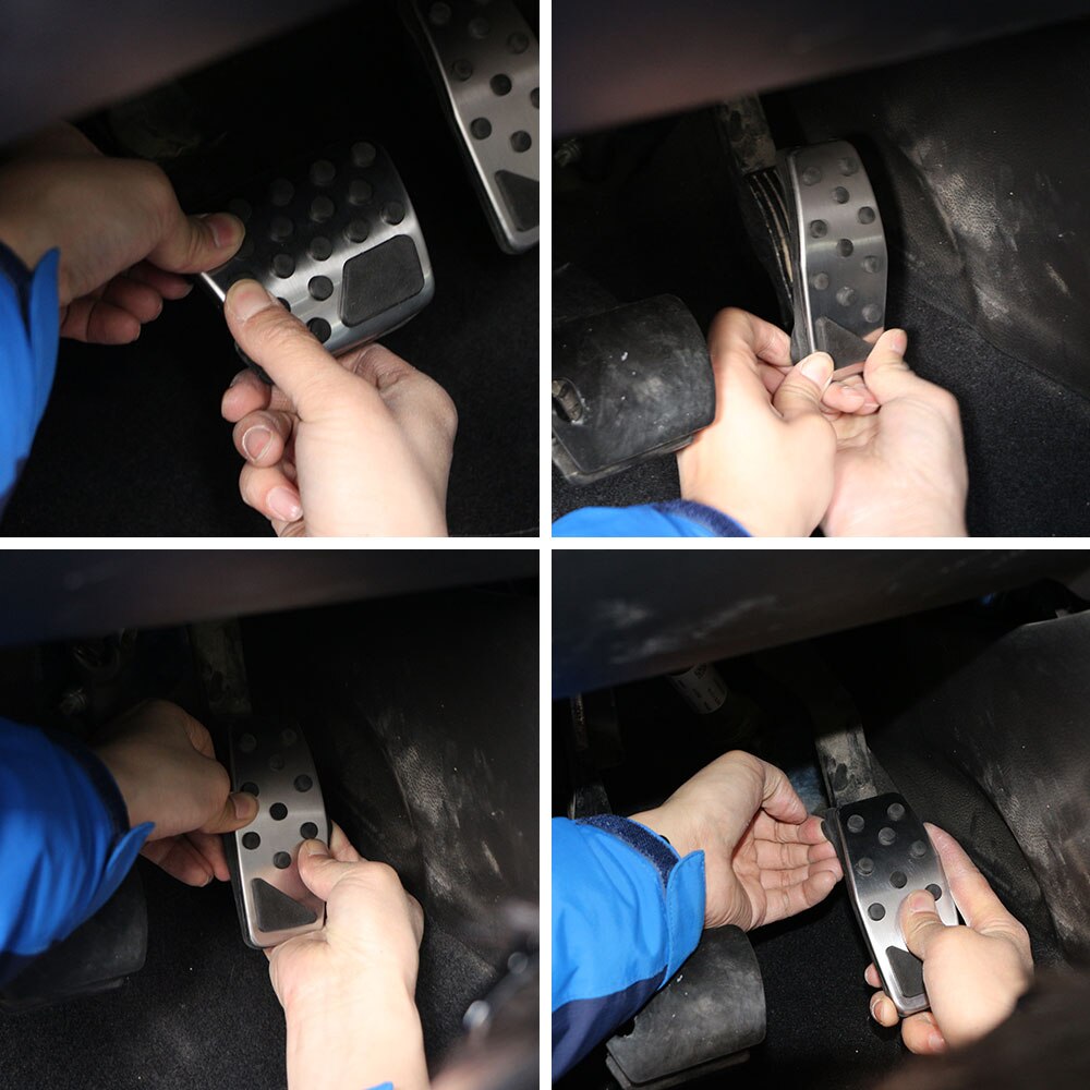 Zlord-cubierta de Pedal de freno de coche, pedales de accesorios para coche, acelerador, compatible con Fiat 500 X 500X - AT