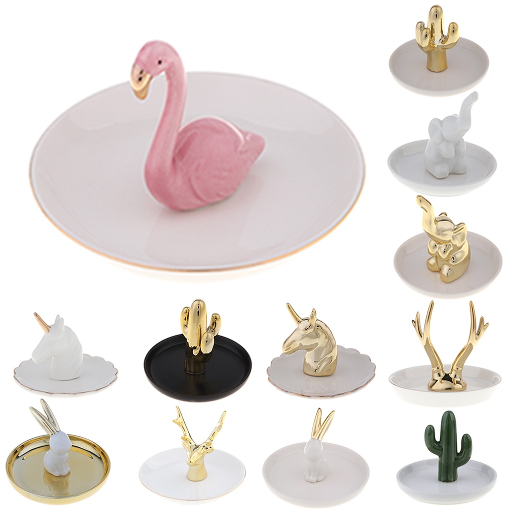 Ceramic Jewelry Dish for Engagement Wedding Rings Display Jewelry Tray Décor