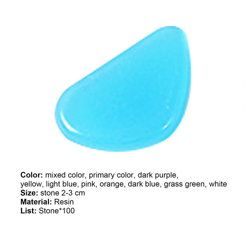 Galets lumineux en résine fluorescents, 100 pièces, pierres chaudes et lumineuses, décoration pour allées de jardin, chemin pour Aquarium