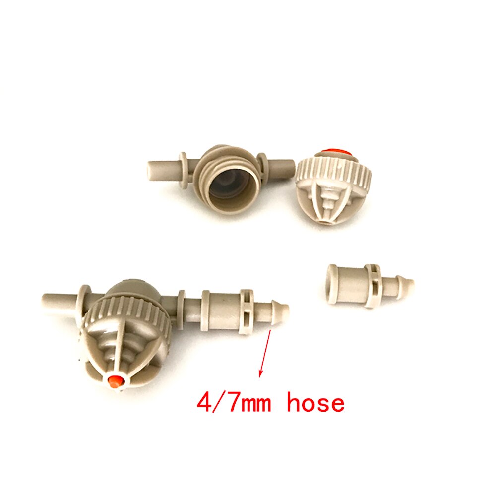20Pcs Fogger Spuit Met 4/7 Mm Slang Kas Bevochtiging Automatische Irrigatie Apparatuur Tuinieren Sprinkler IT221