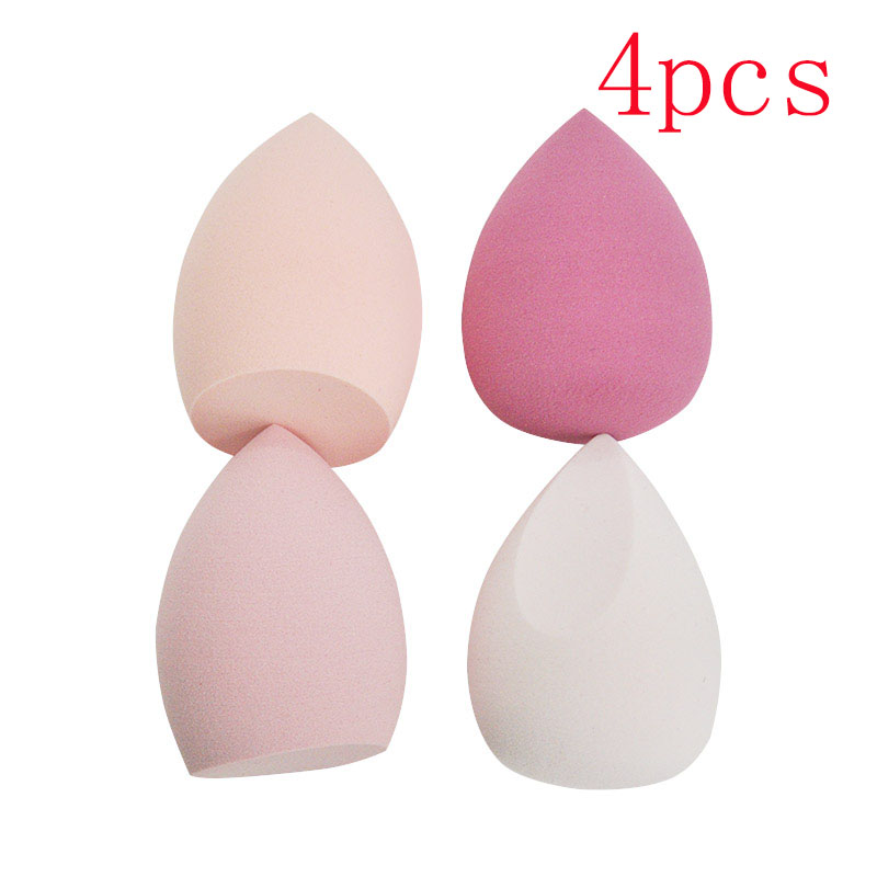 Éponge de maquillage bouffante de poudre, 4 pièces, sèche et humide, boule cosmétique de beauté, fond de teint, bouffante de poudre, coupe biseautée, outils