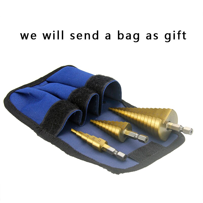 Hexagon Handle Straight Groove Step Drill Step Drill Alloy Thin Aluminum Plate Iron Plate Hole Opening Set Pagoda Drill 3 Pc: Default Title
