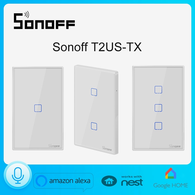SONOFF T2 ONS TX SERIE Smart Wifi Touch Muur Lichtschakelaar Met Grens 433 RF/Voice/APP Controle werkt Met Alexa Smart Home