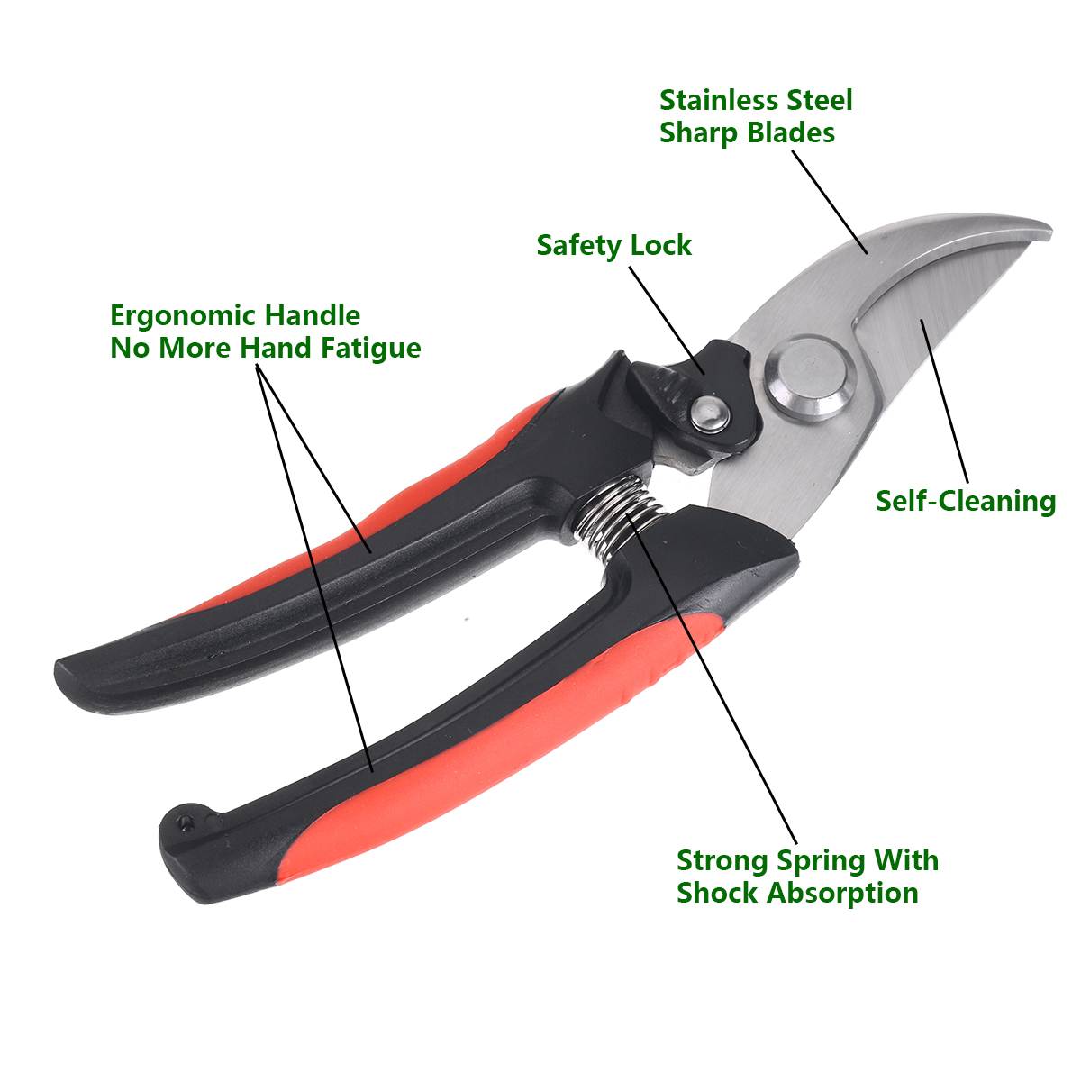 Gardening Pruning Shears, Which Can Cut Branches of 25mm Diameter, Fruit Trees, Flowers,Branches and Scissors Hand Tools