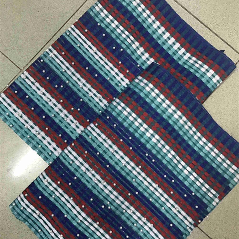 African Nigerian beads aso oke gele headtie good wraps sego gele headtie fabric 2piece/set