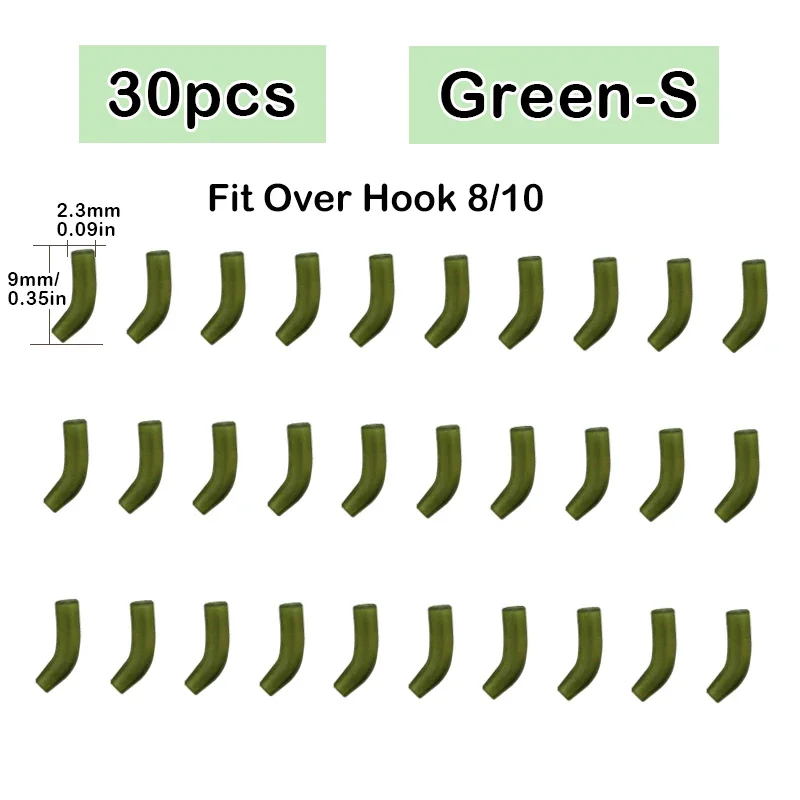 30pcs Carp Fishing Hook Kickers D Rig Kicker Aligners Hooks Sleeves Rigs All Colors Accessories End Terminal Tackle: Golden