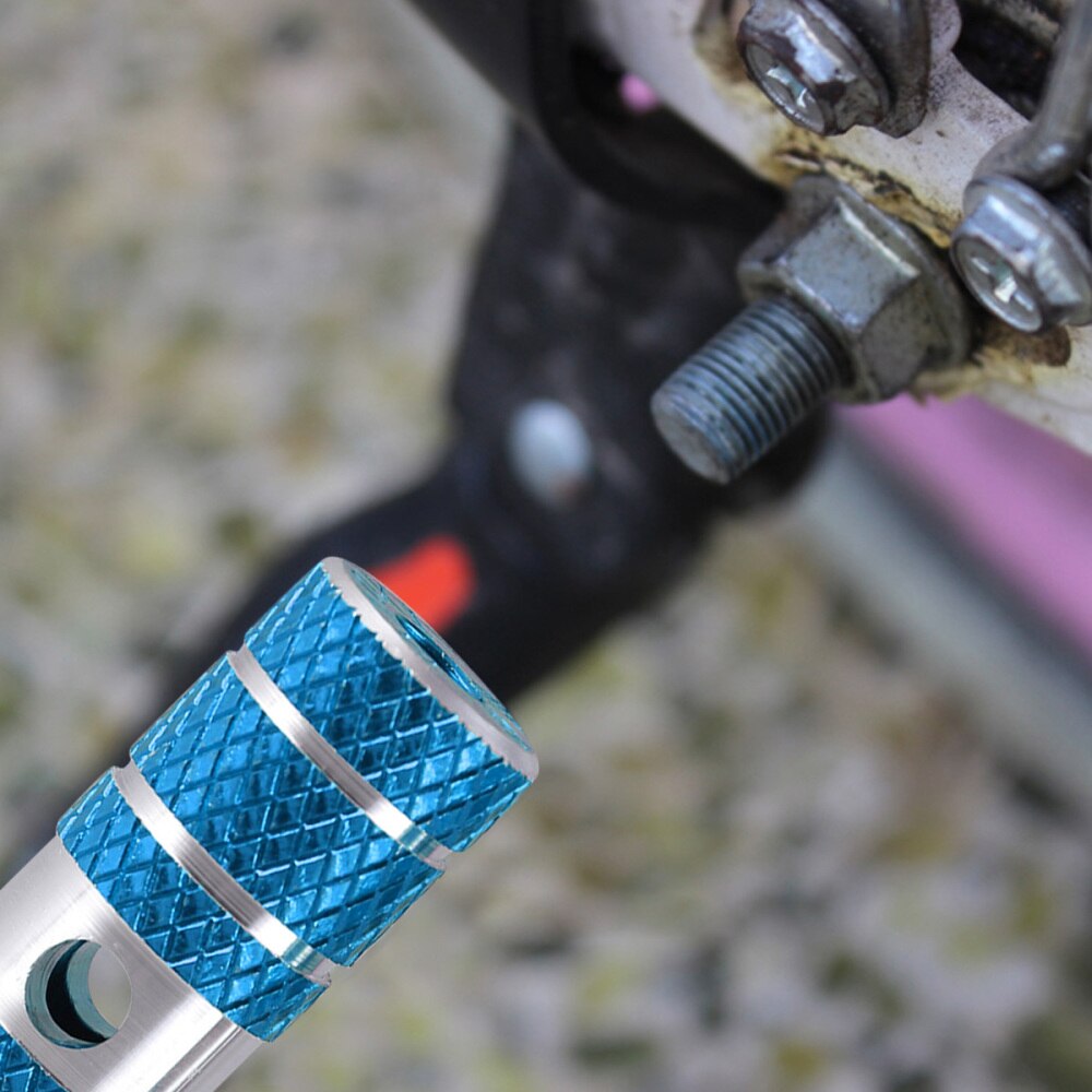 Een paar aluminiumlegering fiets cilinder stoel as stunt pegs voor mountainbike (zwart)