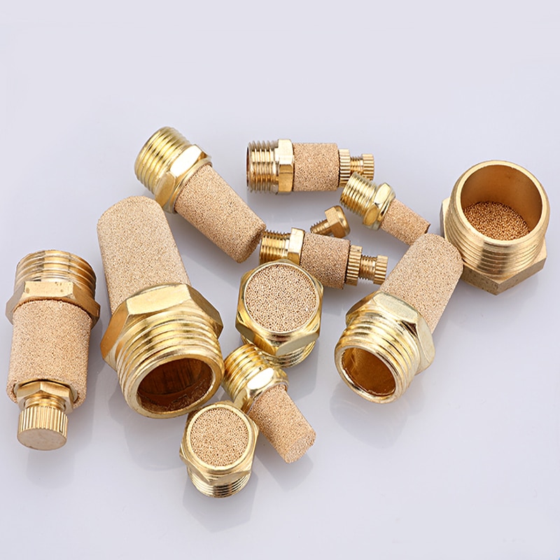 Pneumaattinen messinki pakoputken äänenvaimennin bsl  m5 1/8 " 1/4 " 3/8 " 1/2 " äänenvaimentimet asennus melun suodatin vaimennusliitin kupari