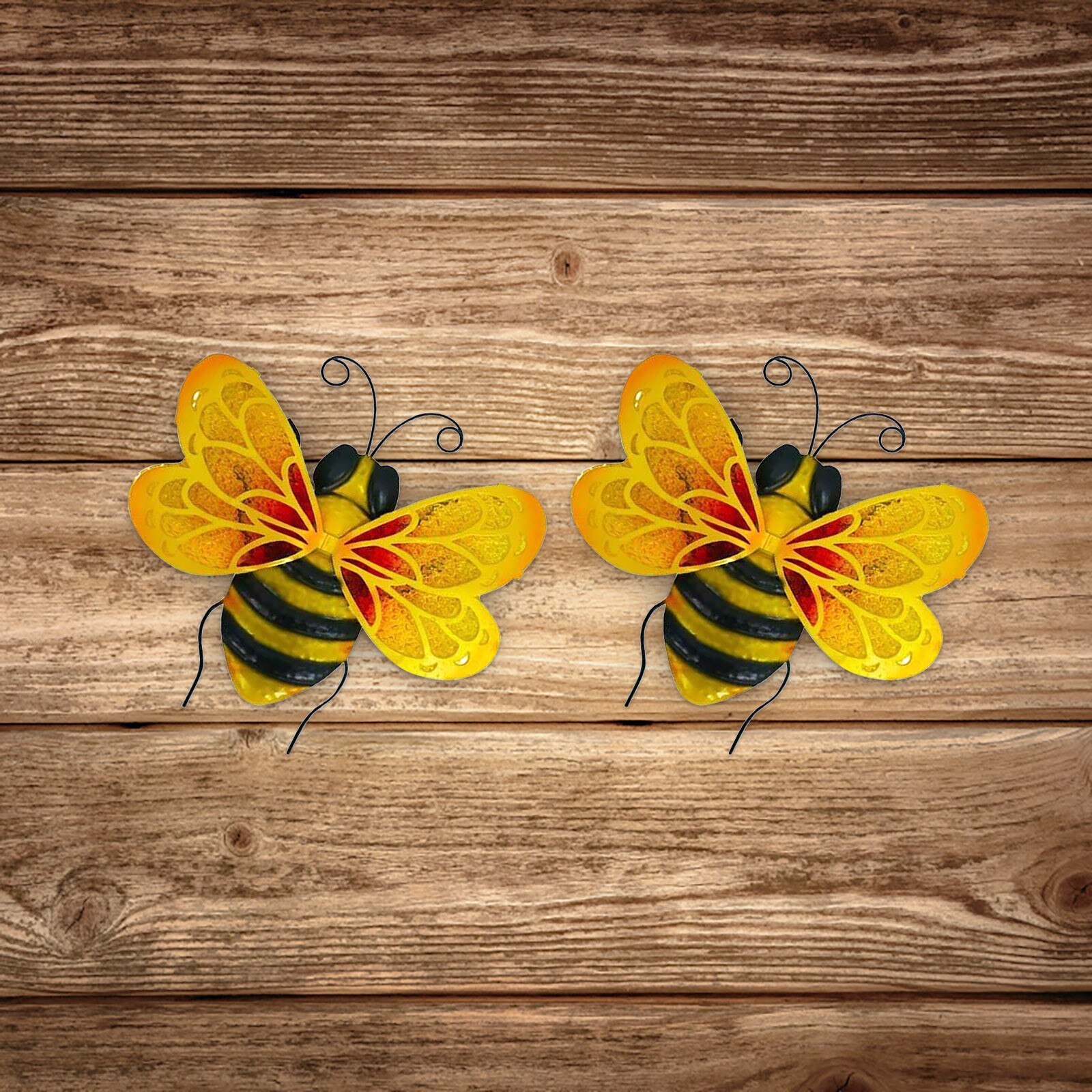 1/2/4pcs Collection Decorative Metal Bumble Bee Garden Accents Lawn Ornaments Garden Decoration Outdoor Supplies Figurines #YJ