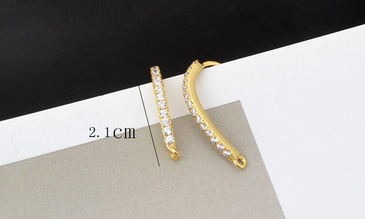 4pcs zircon ear hook copper plated with 18K gold DIY handmade earring and stud earring accessories: 1