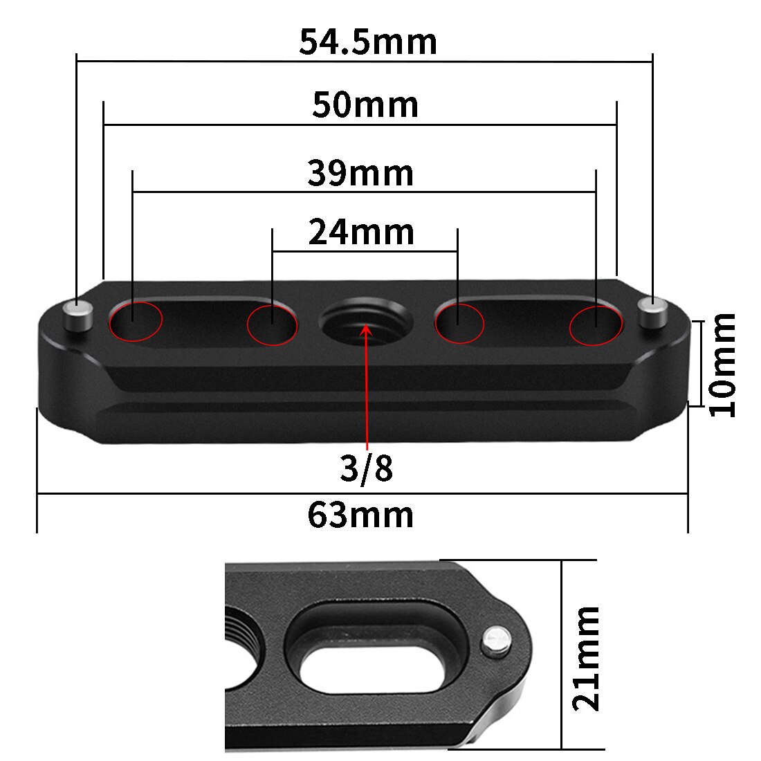 Quick Release Safety NATO Rail Mini 1/4&quot; 3/8&quot; Mount Clamp Slider Adapter for DSLR Cameras Cage Rig Top Handle Anti-Off Extension