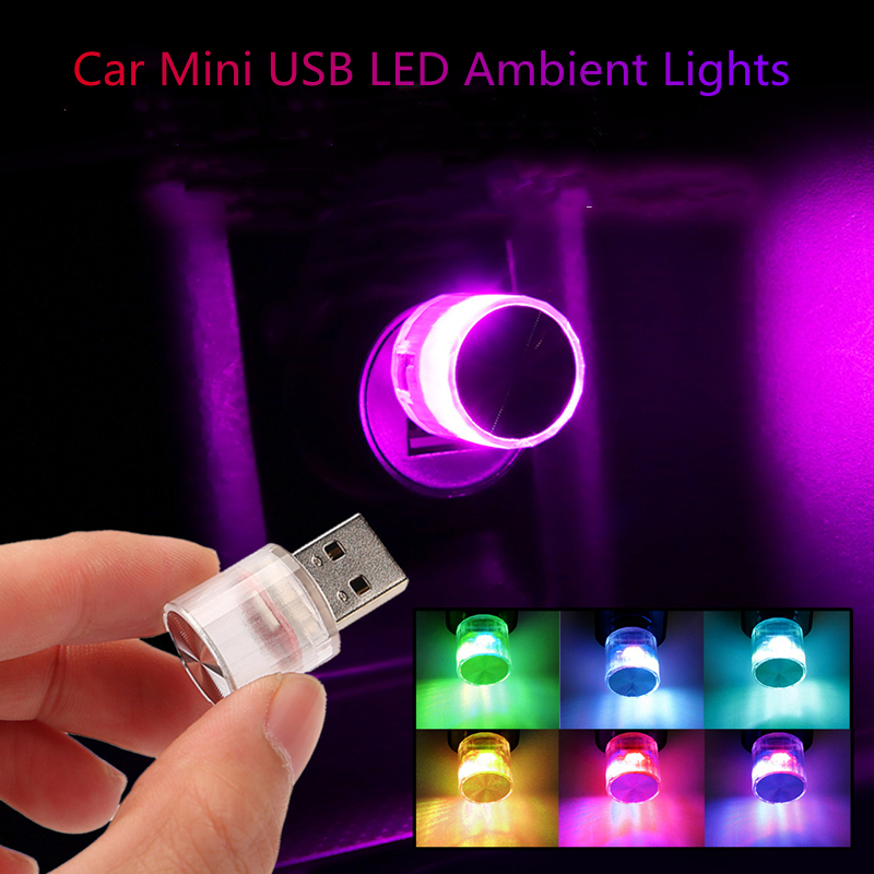 Mini luces LED USB para coche, lámpara decorativa para , modelado ambiental, portátil, Plug Play, Led Interior de coche