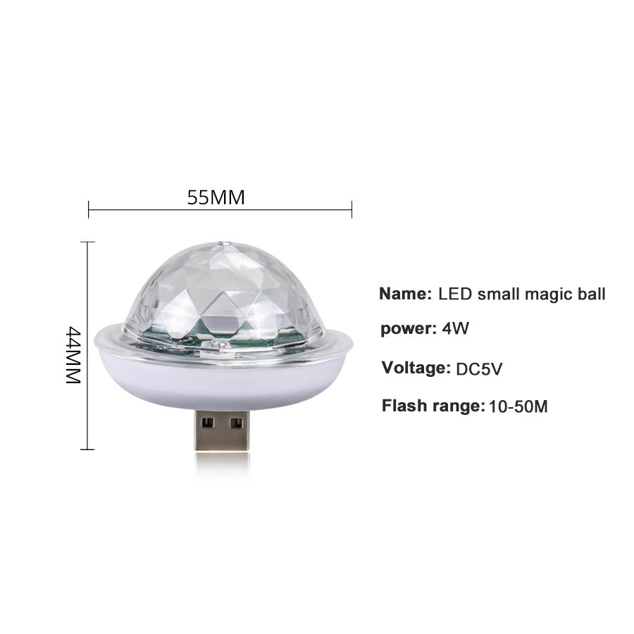 Mini luces de discoteca USB, Luz Portátil de en casa, CC de 5V, Led alimentada por USB, Bola de de escenario, iluminación de DJ, de Karaoke, Led de Navidad: Package A