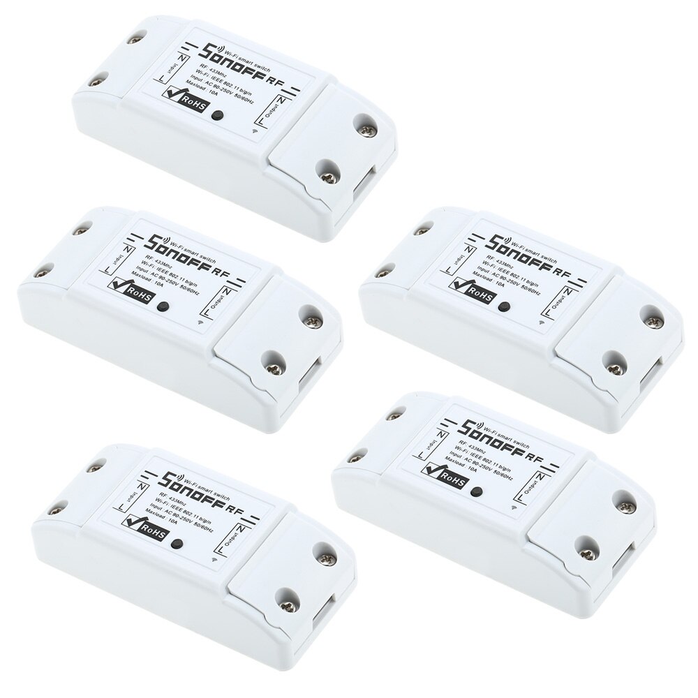 Sonoff RF WiFi Smart Schalter Interruptor 433Mhz RF Empfänger Intelligente Fernbedienung Wireless Control Für Smart Home Wi-fi Licht Schalter: 5 pcs