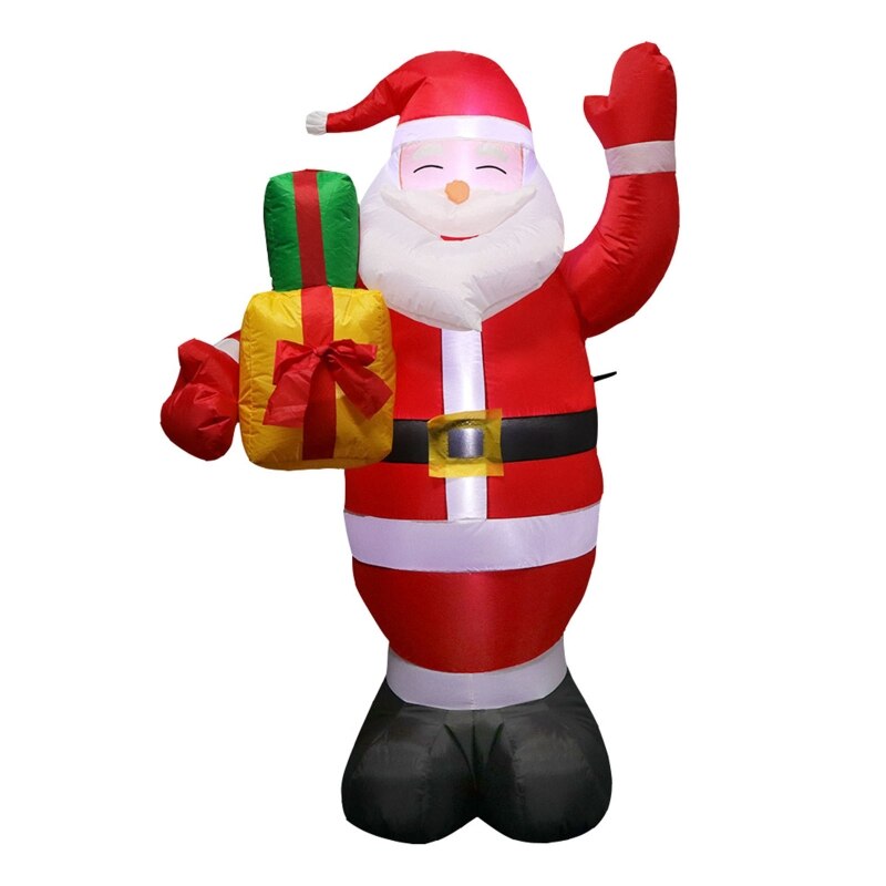 Christmas Waving Hand Santa with Inflatable Airblown Ornaments Prop Yard 1XCD