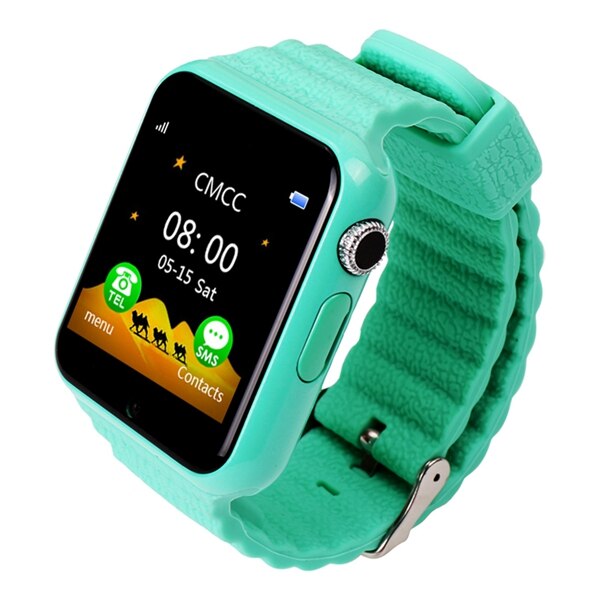 V7 Kinderen GPS Camera Facebook Emergency Veiligheid Anti Verloren Waterdichte Horloge Waterdicht Kinderen Horloges voor IOS Android: Sky Blue