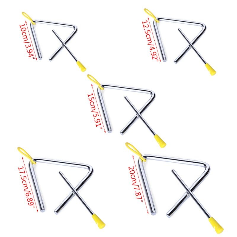 5 Pack Hand Percussie Instrument Driehoeken Met Striker Voor Muziek Driehoek Chil