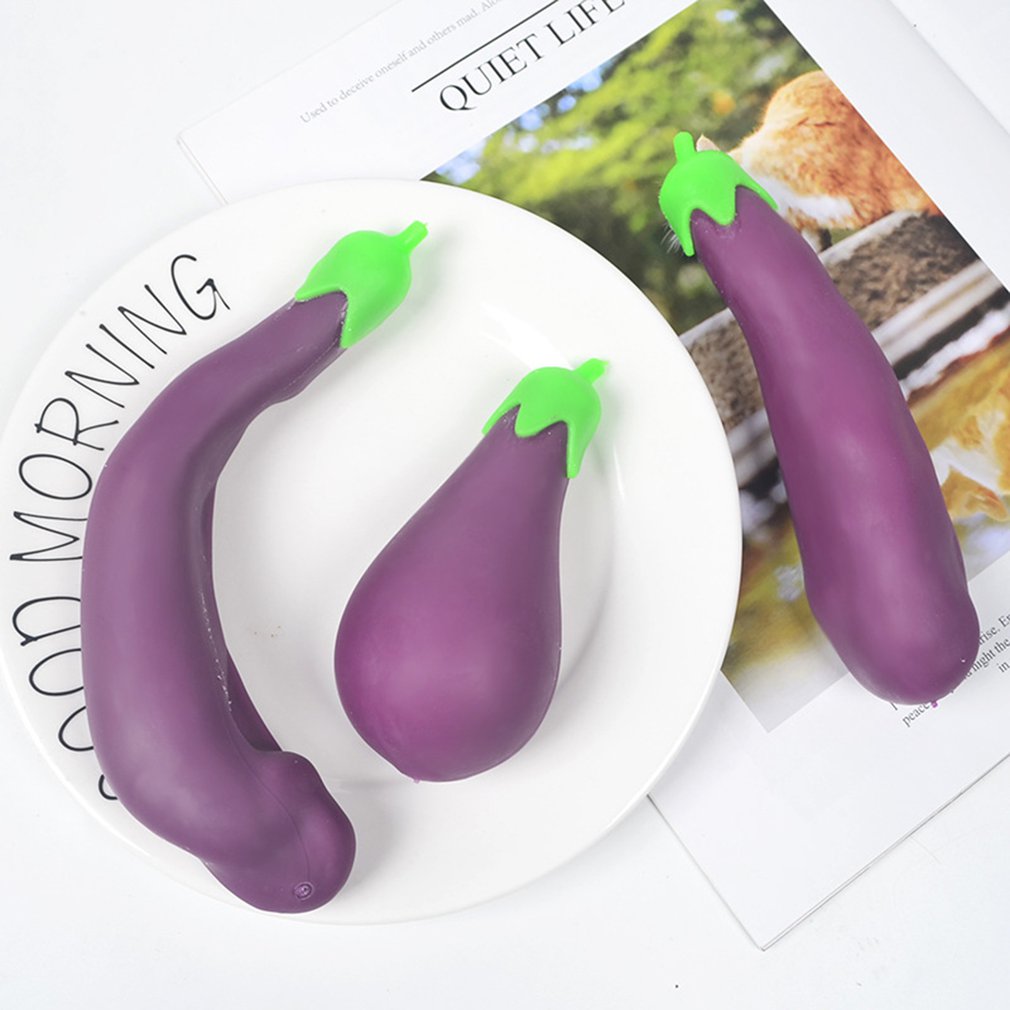 Squeeze Antistress Entertainment Squishe Cartoon Aubergine Decompressie Speelgoed Knijpen Stress Relief Speelgoed