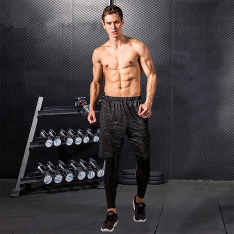 Shorts de Fitness pour hommes, pantalons de survêtement à séchage rapide, élasticité, Compression, sport, respirant, vêtements doux