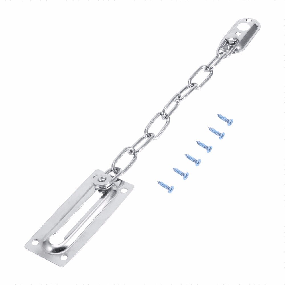 Sliding Door Lock Chrome Door Lock Chain Bolt Safety Chain Hotel Office Security Chain Gate Cabinet Latches Decorative Hardware