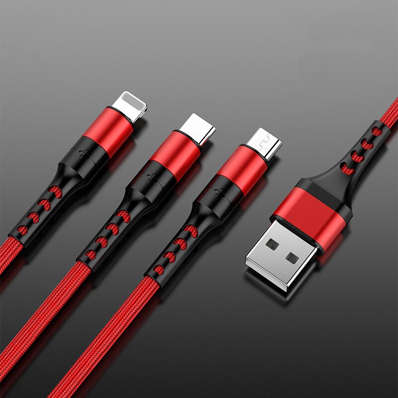 Baseus 3in1 Daten USB Kabel iphone ladegerät Ladekabel Für Android Typ C Xiaomi Samsung Ladegerät Draht telefon zubehör