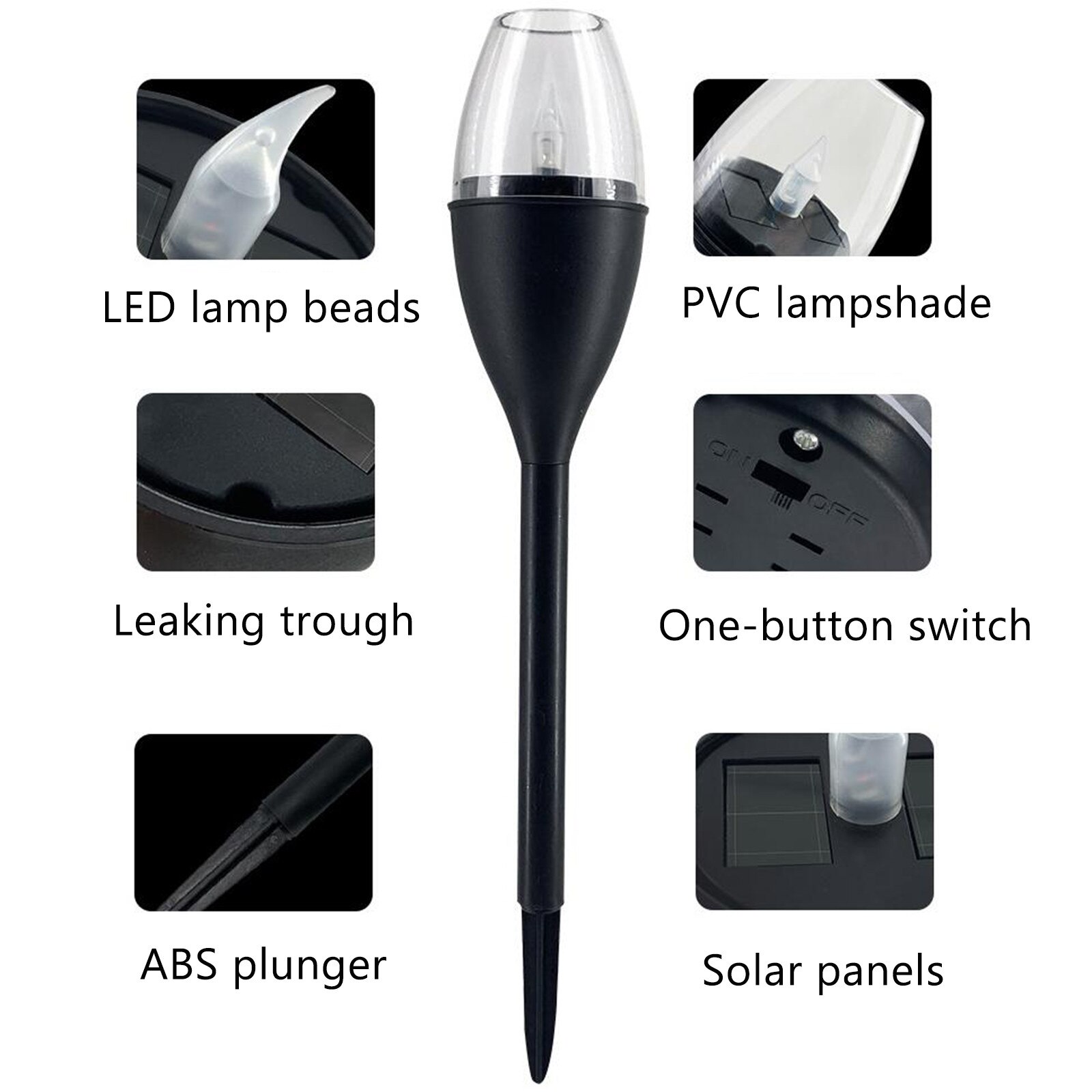 Solar Lights Outdoor Pathway Light Decorative Garden Stake Decorations Waterproof Path Landscape Lighting Bright White LED Lamp