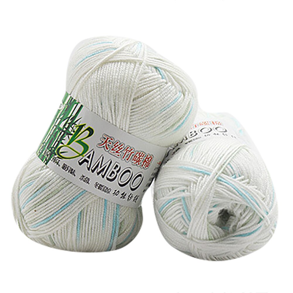 Bambou coton doux naturel tricot Crochet tricots laine fil doux pour tricoter à la main 30% coton 70% bambou Fiber 50g A20