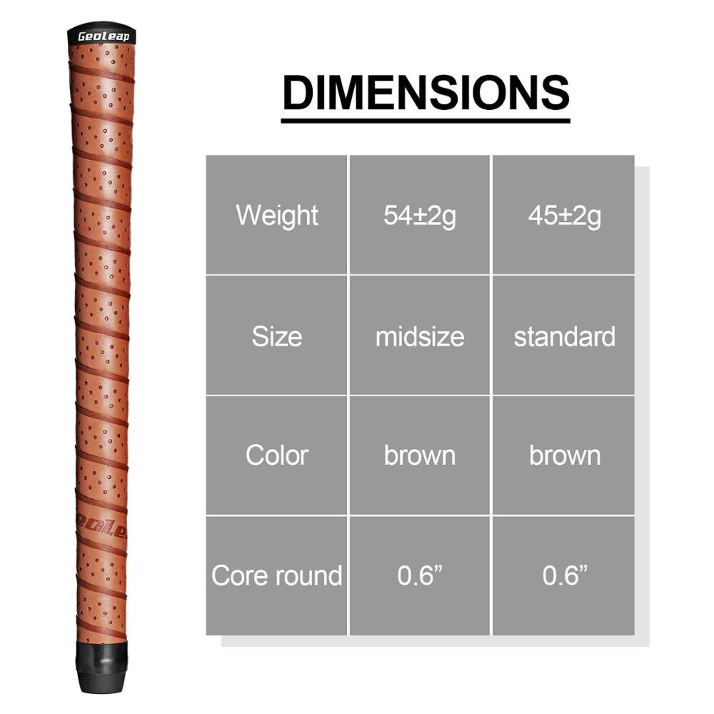 Geoelap wrap golfgreb 10 stk / sæt standard / mellemstore golfklub greb jern og træ greb 4 farver at vælge: Brun-standard