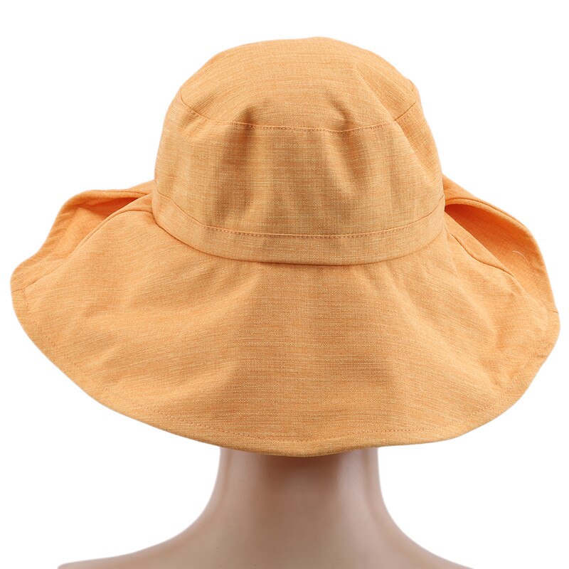 Cappello da sole sportivo da spiaggia da donna bottone pieghevole cappello da sole con fiocco da viaggio moda Casual da esterno cappellino da pescatore ad ala grande cappelli da donna