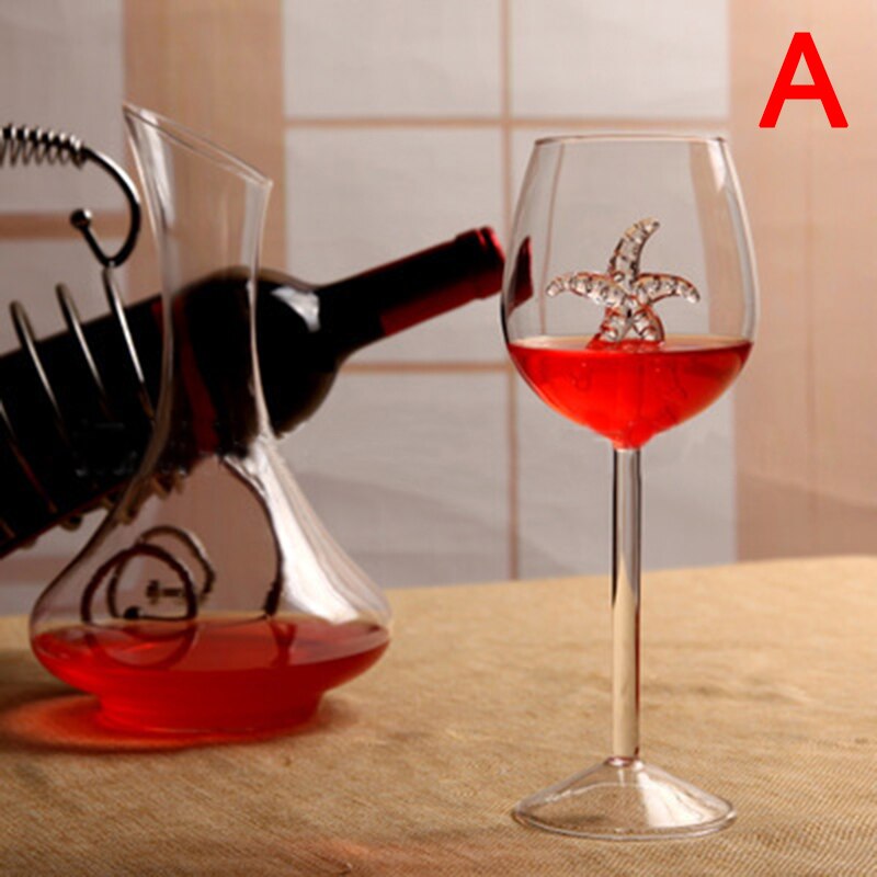 Fancy Red Wine Goblet Wine Cocktail Glasses 100ml Rose Flower Shape Wine Glass Party Barware Drinkware: A