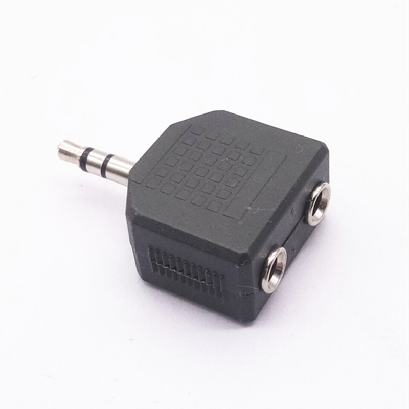 1 st 3.5mm- jack hane till dubbel aux hona y-splitteradapter för telefon, mikrofon, högtalare, hörlurar, ljud, hörlurar: Mörkgrå