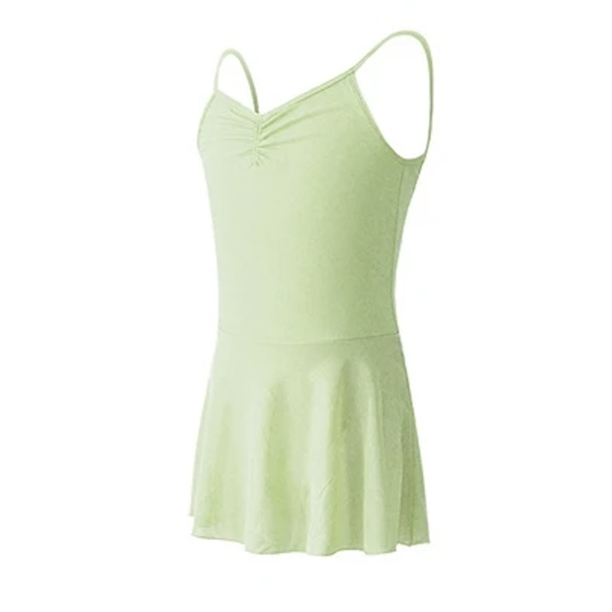 Zomer Dansen Jurk Voor Kinderen Meisje Backless Dans Turnpakje Met Rok Voor Etnische Ballet Dans Kostuums Gymnastiek Spaghetti Band: XS / Black