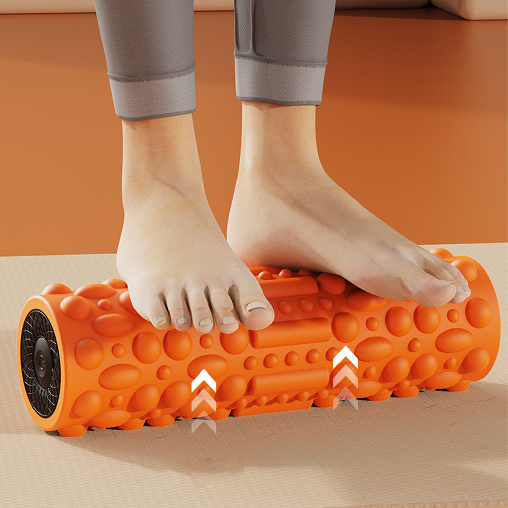 Electric Vibrating Foam Roller Yoga Column Rechargeable Massage Column 5 Modes Exercise Roller for Bodybuilding