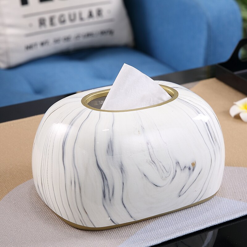 Square Oval Ceramic Tissue Box Desktop Decoration Painted Tissue Storage Box Napkin Holder Paper Towel Tube Storage Organize Box: oval a1
