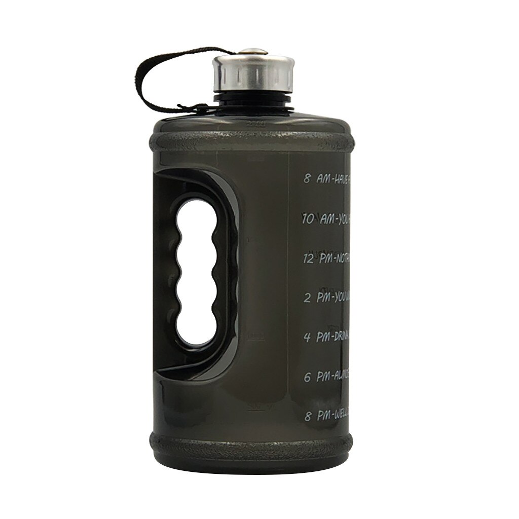 Gallon Water Fitness Workout Met Tijd Marker Drinken Grote 2.2l Grote Capaciteit Outdoor Fietsen Wandelen Vissen Draagbare Bottl: BK