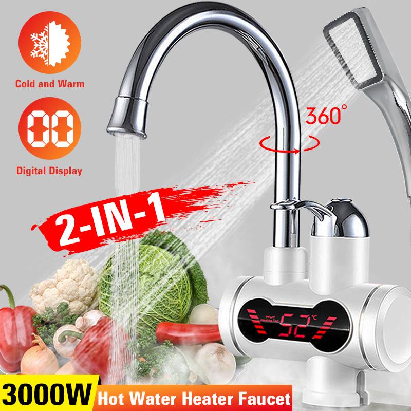 3000W sofortig Elektrische Dusche Wasser Heizung Heißer Wasserhahn 3S schnelle Heizung 360 ° Drehbare Küche Heizung klopfen doppelt Isolation & Sicher