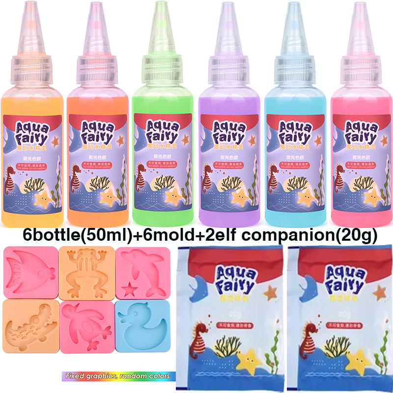 Leuchtende Fee, magische Wasserelfe, leuchtet im Dunkeln, ozeanische Form, Aqua-Fee-Gel-Sets, DIY-Handwerk, Materialien, für Kinder: Licht Gelb