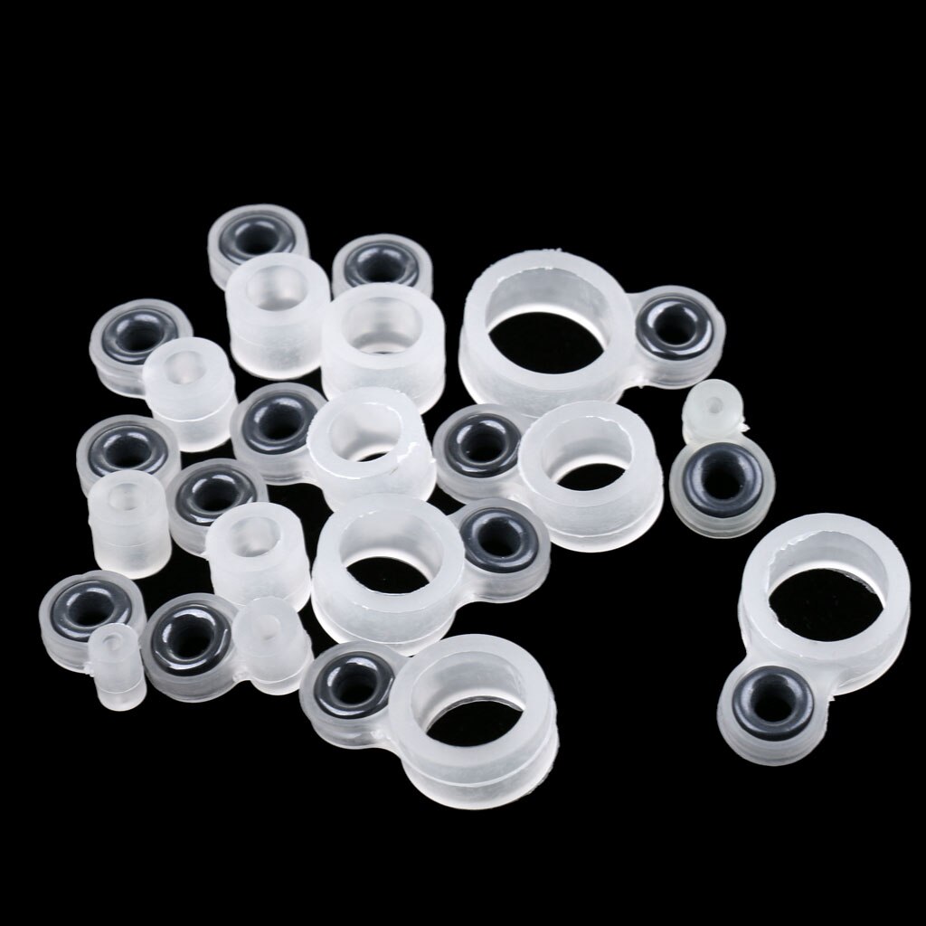 14Pcs/set Silicone and Ceramic Fishing Rod Guides Rod Repair Kit DIY Rod Tip Eye Rings - 14 DIFFERENT SIZES
