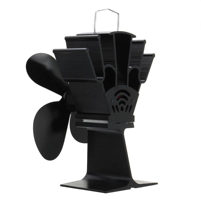 Zwart Haard 4 Blade Warmte Aangedreven Kachel Fan komin Log Hout Brander Eco Vriendelijke Stille Ventilator Thuis Efficiënte Warmteverdeling